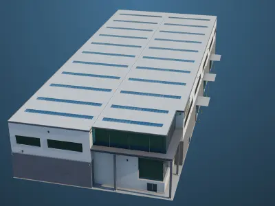 Logistic Cargo Warehouse Detailed Interior and Exterior All PBR  Low-poly 3D model