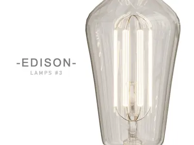 Edison lamps collection 3D model