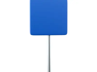 3d Straight road sign icon 3D model