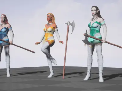 Elf Girl  Low-poly 3D model