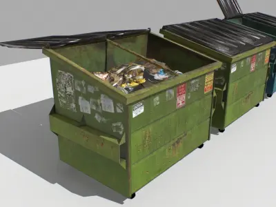 Dumpster Pack Low-poly 3D model