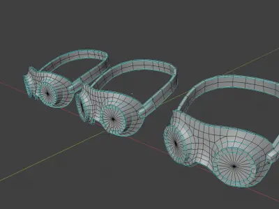 LOW-POLY SCI-FI GLASSES Low-poly 3D model