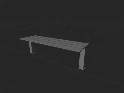 Bench Bank Street Low-poly 3D model