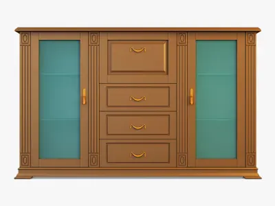 Victory cabinet with doors and drawers 3D model
