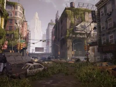 Abandoned City UE5 164 unique assets Low-poly 3D model