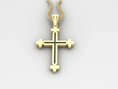 High Cross Pendant Light Gold 18K 4CP058 3D print model