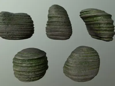 Rock Set Low-poly 3D model purchase