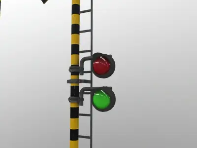 Train Railway Signal Kit Low-poly 3D model
