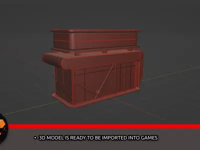 City building of the future  Low-poly 3D model
