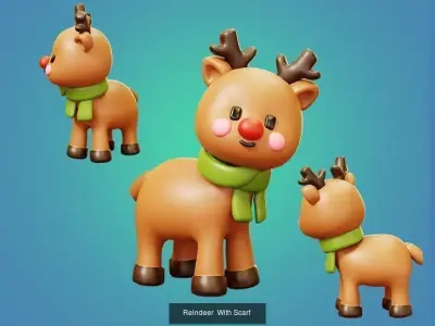 10 Characters Christmas and New Year Theme 3D Model Pack