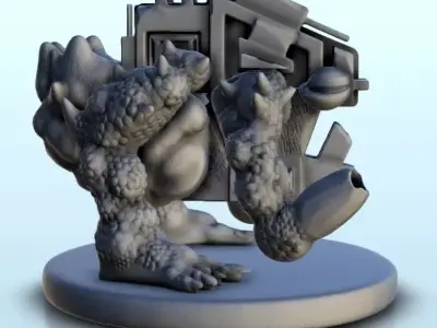 Robot alien with organic parts 5 - Future Sci-Fi SF Post apocaly 3D print model