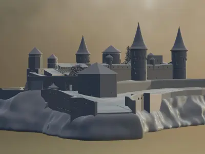 Kamianets Podilskiy Fortress printable high-poly  3d model  3D print model