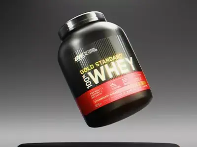 Premium Studio Lighting Setup for Whey Protein Products 3D model