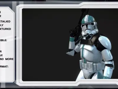 Clone Captain Howzer Low-poly 3D model