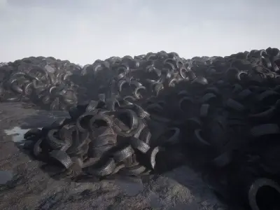 Trash junk and debris piles  Low-poly 3D model