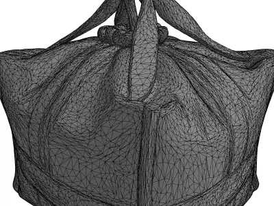 Stylish Canvas Drawstring Tote Bag Low-poly 3D model