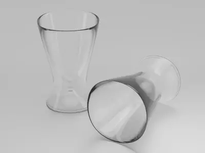 Glass two silver mugs Free 3D model