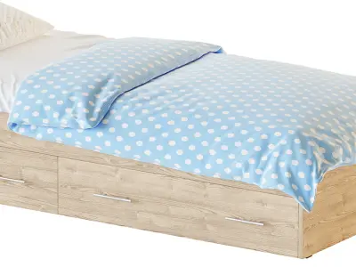 Bed with drawers SVK Camellia 3D model