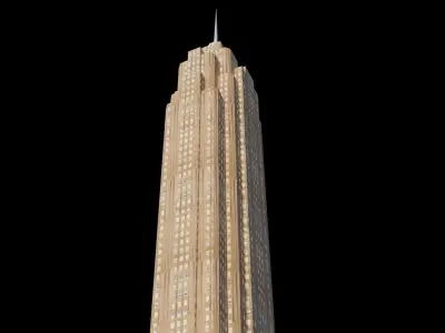 70 Pine Street - NYC Low-poly 3D model
