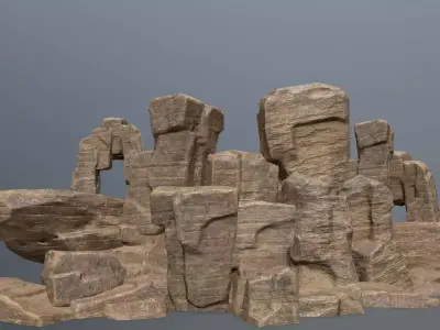Rock Set Low-poly 3D model 29