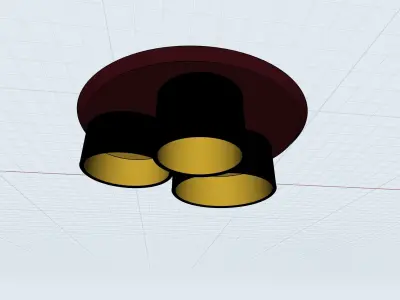 VibeLamp three gold cylinders hanging from ceiling 3D print model