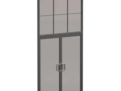 Aluminum entrance group door and window 3D model