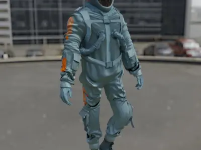 Space suit - Cyberpunk outfit Low-poly 3D model
