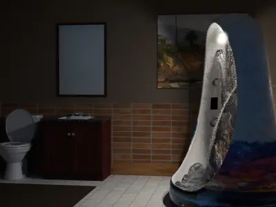 Futuristic Circular Shower Free 3D model