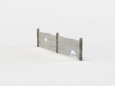 Fence segment Low-poly 3D model