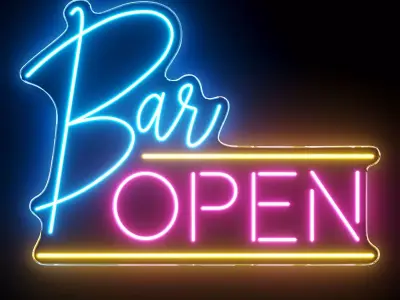 Bar Open Neon Sign 3D model purchase