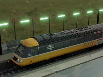 train station with train 3D model