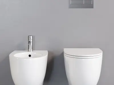 Esedra by SDR Ceramiche Fox Wall-Hung WC Low-poly 3D model