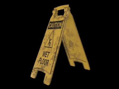 Wet Floor Sign 3D model