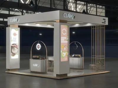 exhibition island cosmetic stand 3D model