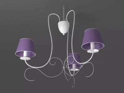 Floral chandelier lamp Low-poly 3D model