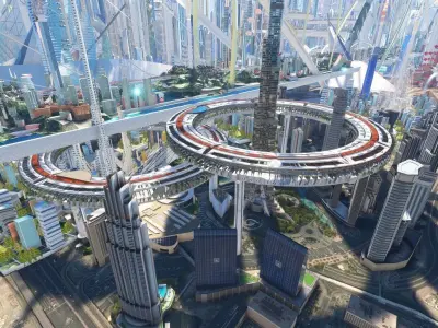 Dubai Ring Tower Low-poly 3D model