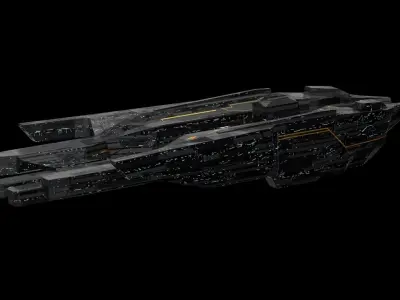 freighter space ship low poly 3D sci fi Low-poly 3D model