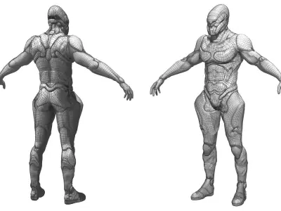 Arthur C humanoid in suit 3D model