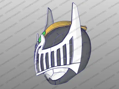 Kamen Rider Knight Helmet paper papekura Low-poly 3D model