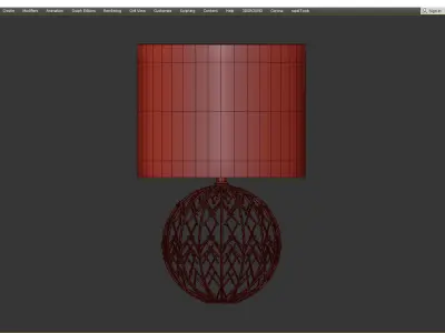 Modern Gold Lattice Table Lamp Low-poly 3D model