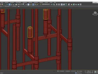 Pillar Chandelier Low-poly 3D model