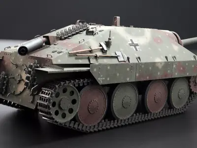 Jagdpanzer 38 Hetzer - WW2 German Tank Destroyer Low-poly 3D model