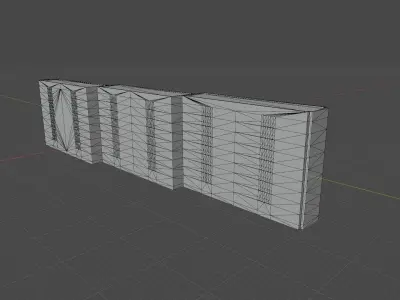 9-storey building Low-poly 3D model