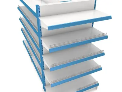 Supermarket Single Shelf Module 3D model