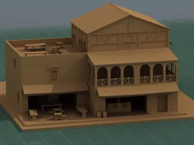 Wargame Scenery Tavern 3D Print Model 3D print model