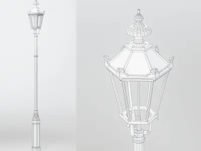 Old street lamp Low-poly 3D model get