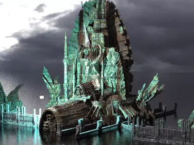 Art Deco Future Towers 6 Kit bash  3D model