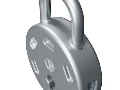 Classic Metallic Lock Low-poly 3D model