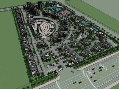 villas home master plan  3D model