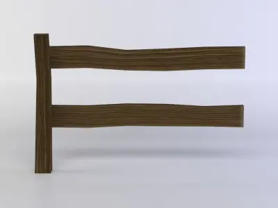 Fence segment Low-poly 3D model